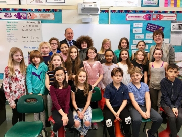 Chatting with students at Virginia Park Elementary - Nov. 14, 2017