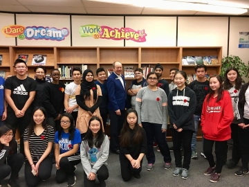 Great talking to Grade 9 students at Londonderry Jr. High. Good questions from very smart kids - Nov. 9, 2018