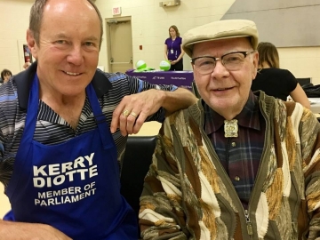 Meeting Norman MacDonald who bought a house in the community in 1956 (62 years ago) and still lives in it. At the Athlone community pancake breakfast - July 7, 2018