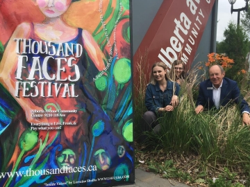 Meeting some artistic students working at the Thousand Faces Festival with support of the Canada Summer Jobs Grants program - July 10, 2018