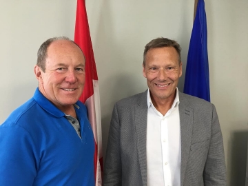 Meeting with Woody Martens of the Trimay company about the effect of new American tariffs on this local firm - August 13, 2018