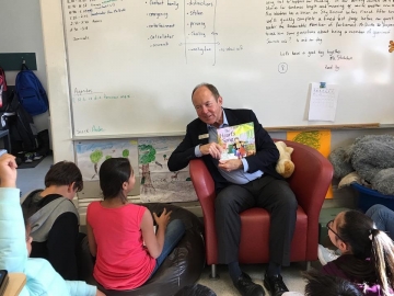Reading to some very bright students at  Norwood School - October 11, 2018