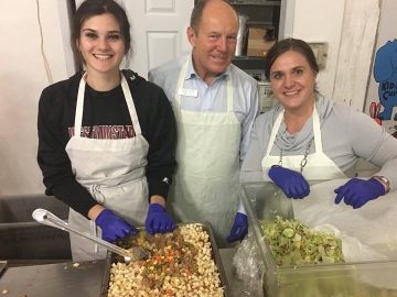 Serving a thanksgiving meal at the Mustard Seed - Oct. 6 2017