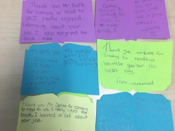 The kids from Norwood School sent hand-made thank you cards after I read a book to them and did a talk about MP life - October 19, 2018