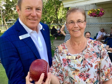 With Enjoyed officiating at the Highlands Lawn Bowling Centennial with Club President Barb Spencer - June 29 2018