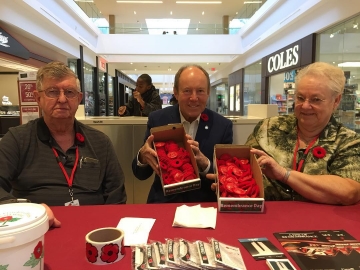 With Shirley and Bill at Londonderry Mall offering poppies for Remembrance Day and taking donations to support our veterans. Nov. 9, 2018