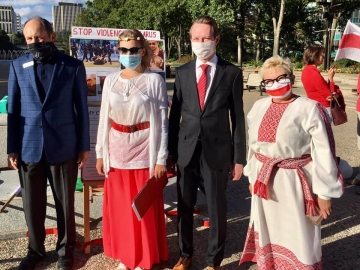 Attending and speaking at a rally supporting people in Belarus fighting for freedom. Sept. 3 2020