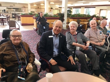 Chatting with residents at Rosedale at Griesbach - Oct 20, 2017 3