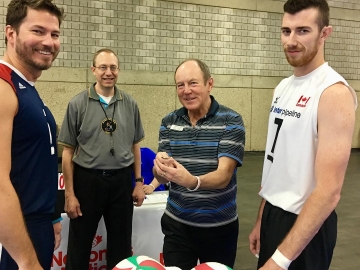 Doing the coin toss for exhibition match between Canada and U.S. Sitting Volleyball teams - May 19, 2018