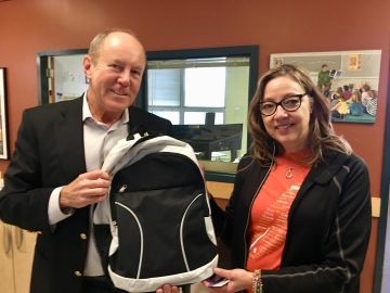 Glad to donate new backpacks full of school supplies to St. Alphonsus School. A big thanks to Telus to help make this happen - September 28, 2018