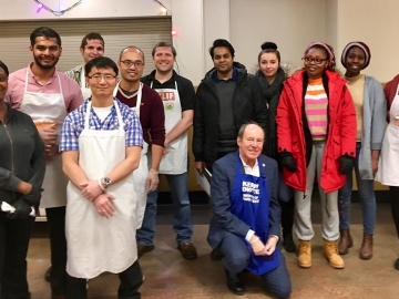 Happy to join these people (including employees from PCL Edmonton) volunteering by serving a meal at Hope Mission - December 19, 2018