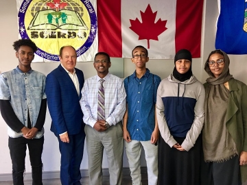 Meeting Somali Canadian Education Executive Director Bashir Ahmed and Canada Summer Grants program interns - July, 12 2018