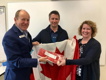Presenting Canadian flags to the new Ivor Dent School in Edmonton Griesbach - Oct 12, 2017