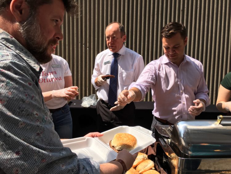 BBQ Fundraiser at the Lord Elgin - Serving Burgers with Matt Jeneroux, MP